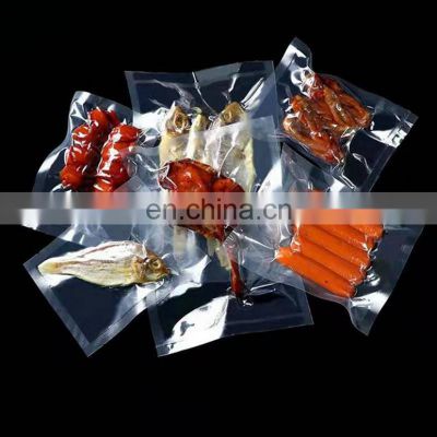 Custom flat bottom aluminium foil vacuum transparent zip lock bag clear plastic stand up pouch with zipper for food packaging