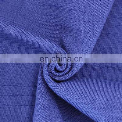 High Stretch Low price circular 2x2 polyester flat solid rib knit fabric