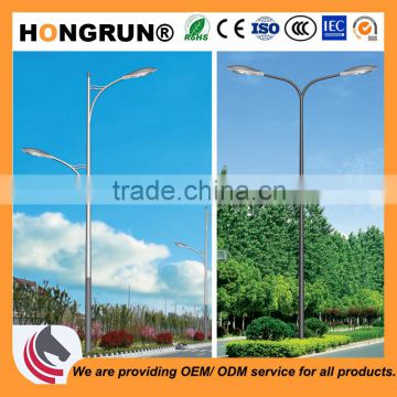 Dual-arm street lamp poles used for residential area or park steel light pole