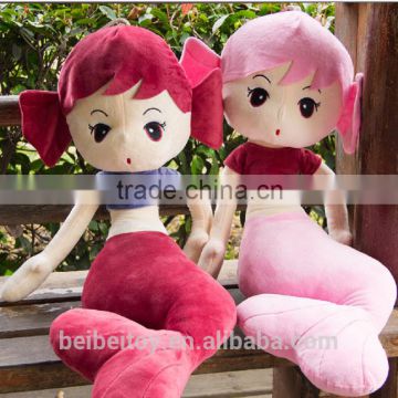 Cute high quality plush soft stuffed mermaid baby dolls for kids toys
