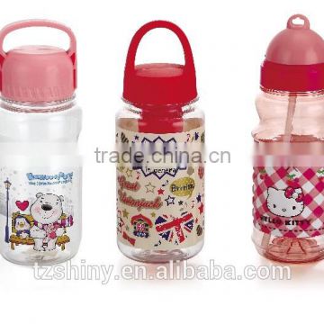 Plastic PET Drinking Bottle for Kids with Dome Lid Cartoon Water Bottle