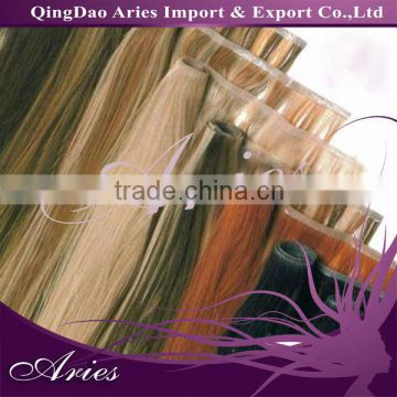 QingDao hair factory price hand tied skin weft hair extensions