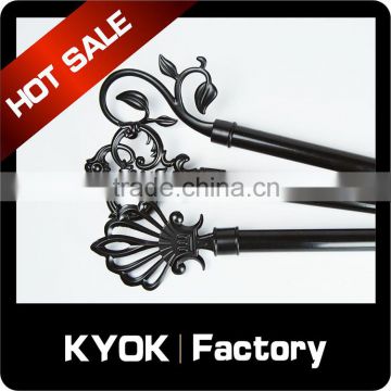 KYOK factory direct supply black color curtain finials,fancy black color curtain finials,black color curtain poles