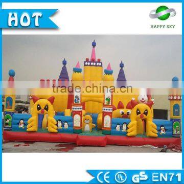 2015 Latest 0.55mm PVC kids inflatable amusement bouncer, inflatanble cartoon fun city for sale , kids love it more