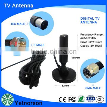 factoty supply 174-230/470-862MHz tv antenna active digital dvb-t tv antenna with IEC/F connector