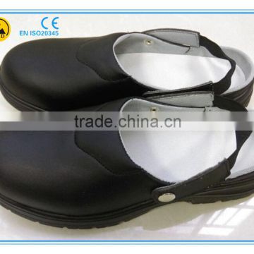 JR-LA-0022 black cow splite leather PU outsole safety sandals