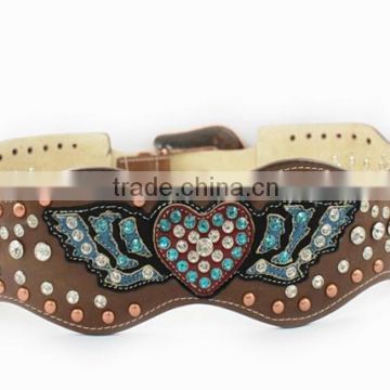 Wide Cowgirl Western Belts with Rhinestones