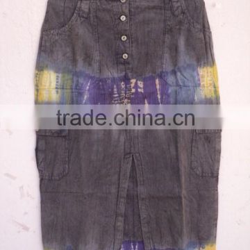 Women Gender and Tie Dye Technics wholesale Knee Above denim skirts Office wear