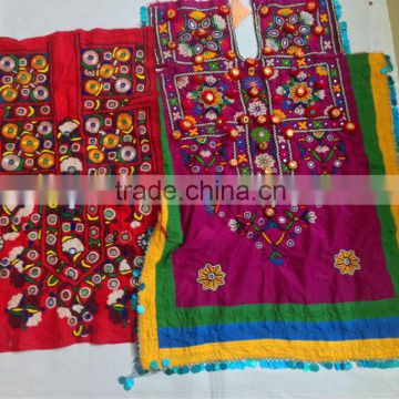 Indian Banjara mirror work yokes Hand embroidered mirror work Floral embroidery tunic dress yoke top