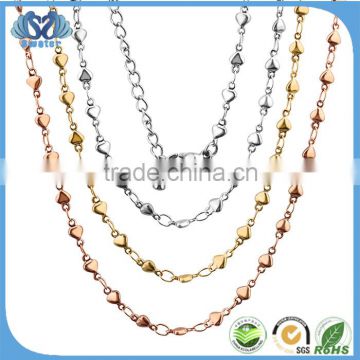 Best Selling Products Stainless Steel Heart Rose Gold Chain