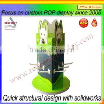 pet product display stand pop custom metal hanging pet product shelves display