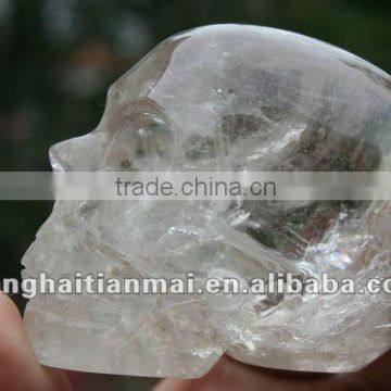 Natural Rock Clear Quartz Crystal skull
