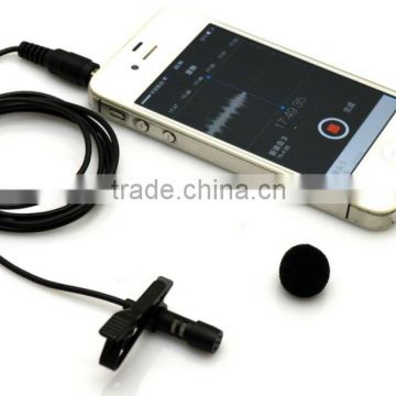 Mini omni-directional clip-on microphone , portable lapel microphone for outdoor speech