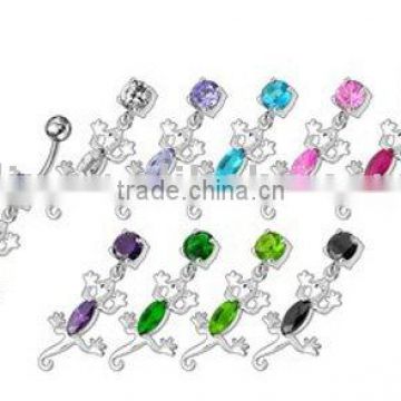 316l stainless steel beautiful lizard belly button ring body piercing jewelry