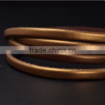 OEM High Quality 5*2MM Gold Genuine Leather Cord
