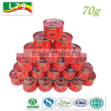 70g China Hot Sell Canned Tomato Paste HALAL certified