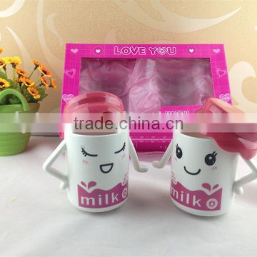 2pcs ceramic couple mugs in gift box