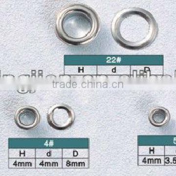 KMJ-1503 series different sizes of metal eyelets ,brass grommet for manual puncher