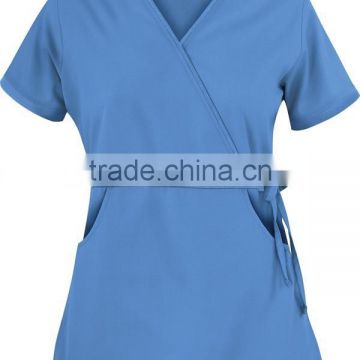Women's Solid Mock Wrap Top with Side Tie