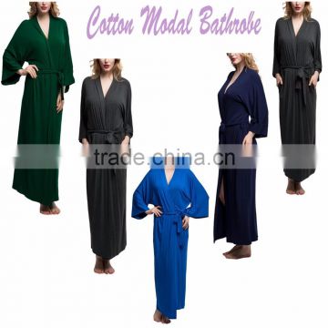 cheap 100% cotton plain extra long women bathrobe