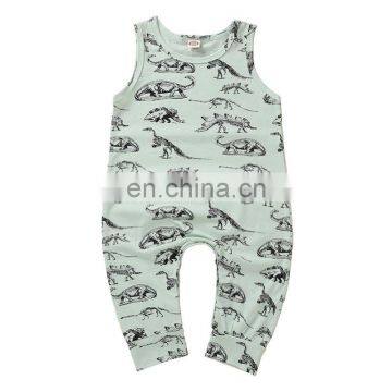 2021 new Baby Summer Clothing Newborn Infant Baby Boy Dinosaur Rompers Sleeveless Playsuits Jumpsuit Casual Cartoon Clothes