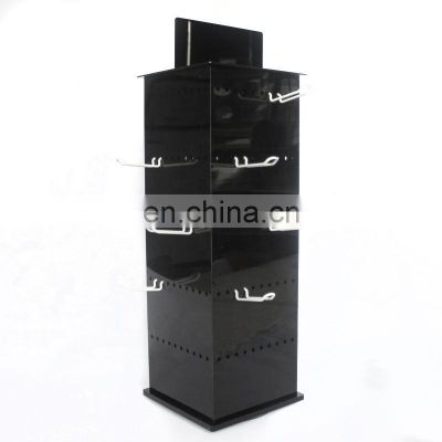 Retail Store Acrylic Cell Phone Charger Display with Hooks Mobile Chargers Display Rack