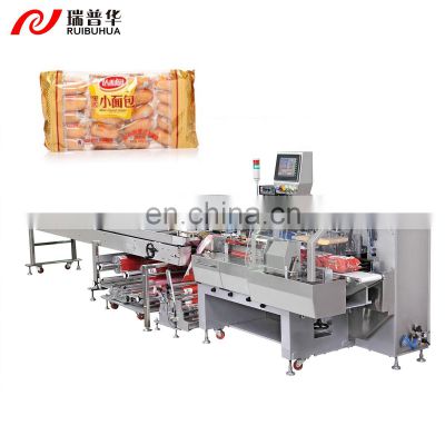 Cup cake automatic feeding collating plastic bag single pack multipack pillow packaging machine line