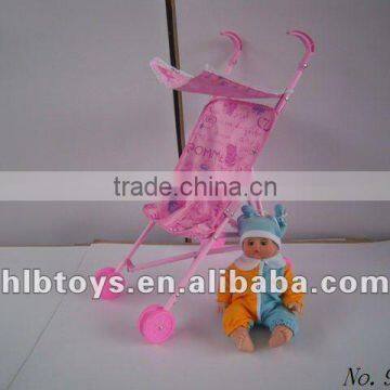 Baby handcart with 12" Doll , handcart toy