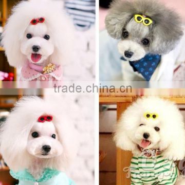 Upgraded pet hairpin Korean decorative glasses pet peach heart-shaped glasses hairpin essential pretending to be cool
