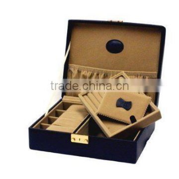 Leather Black Watch & Jewelry Boxes with lid