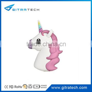 2016 Topselling Unicorn Emoji 2600mAh Portable Charger (Adorable Unicorn Power Bank)For IOS Android Phones by Gitratech