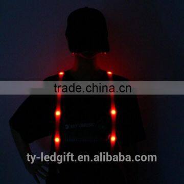 2015 new products suspenders print logo glowing led suspenders