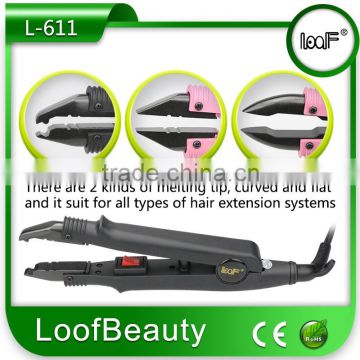 professional loof hair styler,loof hair extension iron, loof hair extension connector