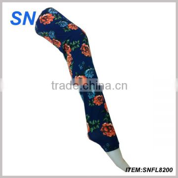 2014 wholesale spandex sexy tights women flower leggings