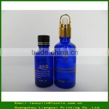 cobalt blue glass bottles 30ml round blue glass bottles for essential oil made in china