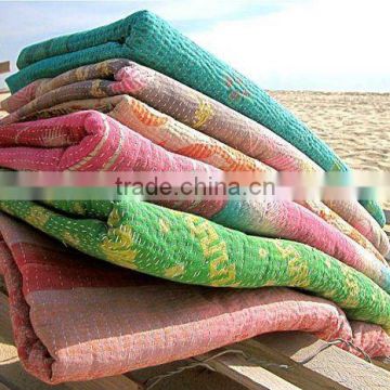 indian handmade kantha quilt