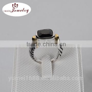 NEW 2016 Popular Fashion Jewelry Loyal Exquisite Square Shapped Ring Big Black stone CZ Diamond Ring Wholesale