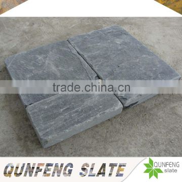 hot sale cut-to-size stone form natural black tumbled stone slate floor tile