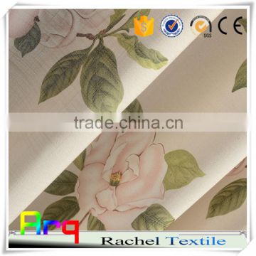 100% polyester linen look print cushion fabric Korean style curtain fabric big flower                        
                                                Quality Choice