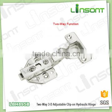 High quality 3-D adjustable two-way hydraulic clip on hinge for window teak furniture parts concealed hinge