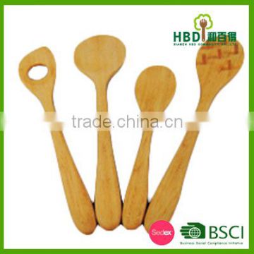 Durable design of wood slotted spoon bamboo slotted spoon