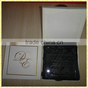 Newest Engraved Glass Invitation Card Models In China