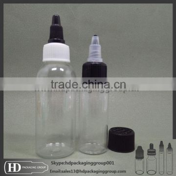 Twist cap clear 60ml pet e liquid bottles clear dropper plastic eye dropper bottles essential oil