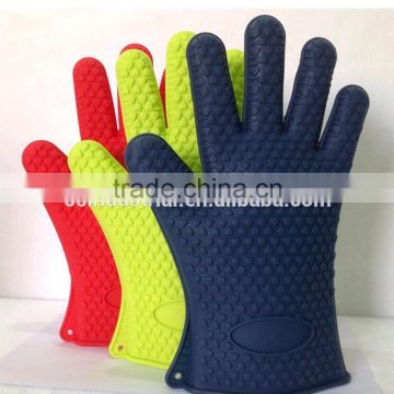 (High heat resistance ) Amazon Hot Selling Silicone Heat Resistant Grilling BBQ Gloves