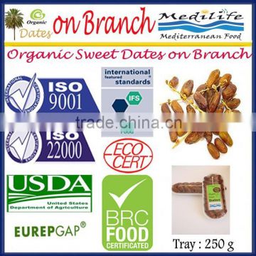 Organic Sweet Dates on Branch. Organic Sweet Dates. Organic Dates On Branc 250 Tray