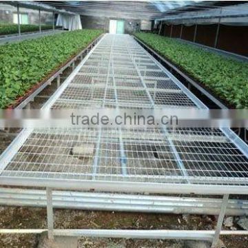 Greenhouse with movable seedbed benches