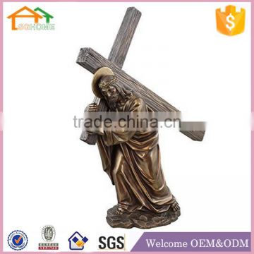 Factory Custom made best home decoration gift polyresin resin jesus on the cross