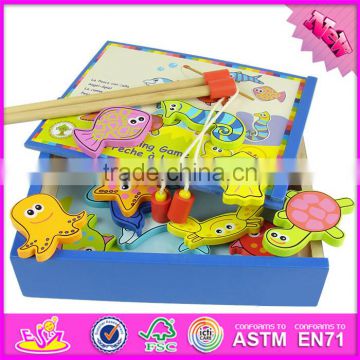 2016 new design magnetic wooden children fish toy W01A088