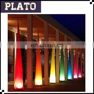 PVC colorful inflatable led cone for lighting/slider inflatable lighted cone for decoration