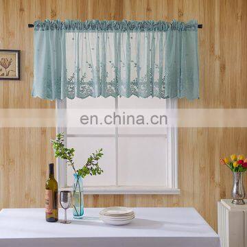 Factory direct kitchen coffee curtain small fresh finished wear rod small curtain blue lace short curtain